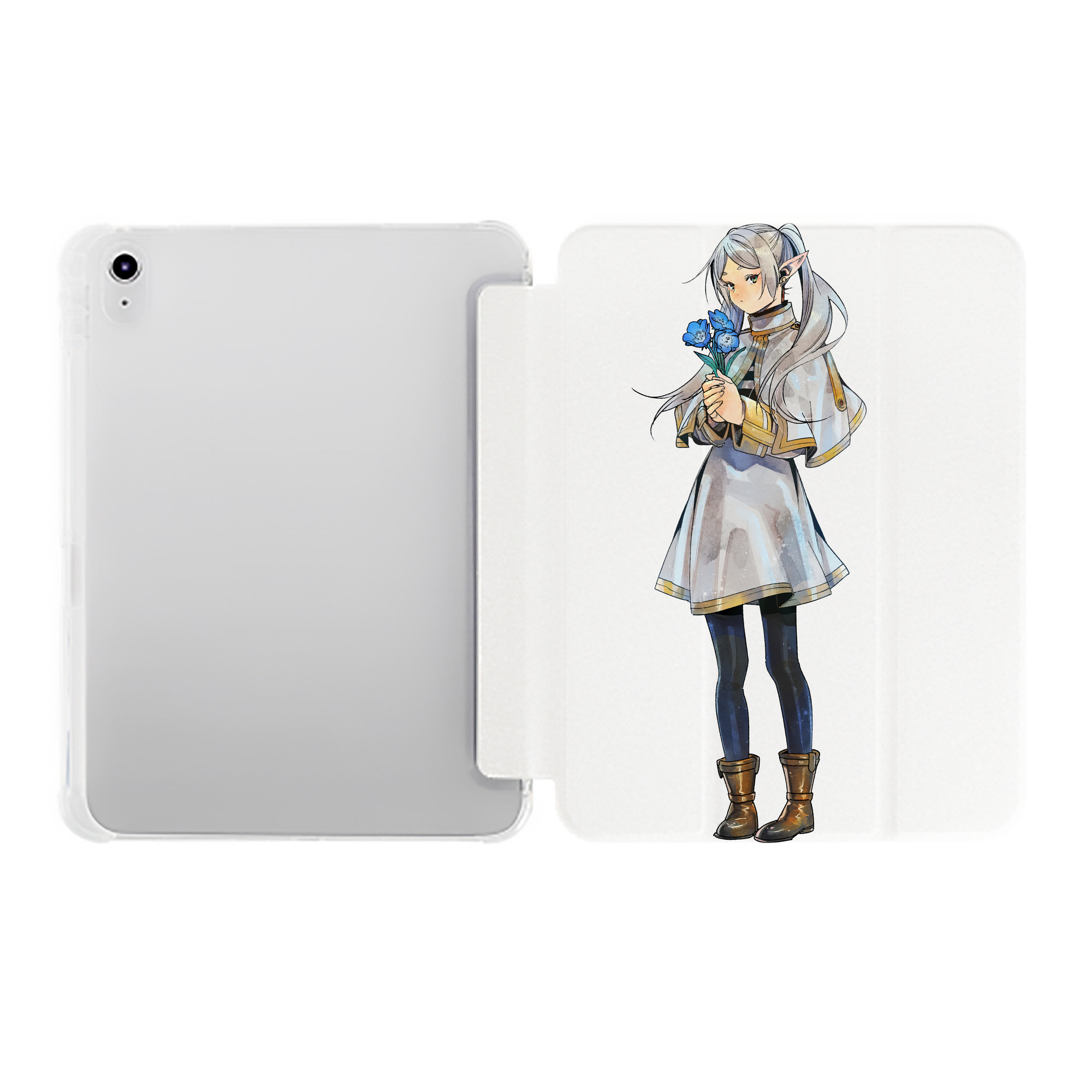 （画像用） 葬送のフリーレン Frieren IPad ケース ペン収納付き 三つ折りスタンド PUレザー×シリコン 対応機種9.5/10.5/10.9インチ